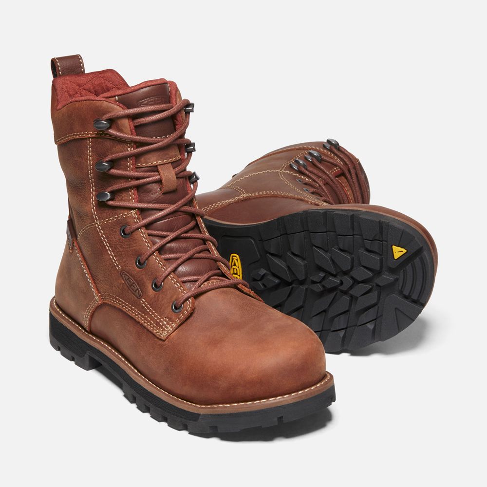 Botte de Travail Keen Femme Marron | Seattle 8\" Waterproof (Aluminum Toe) | CTBYM-8496